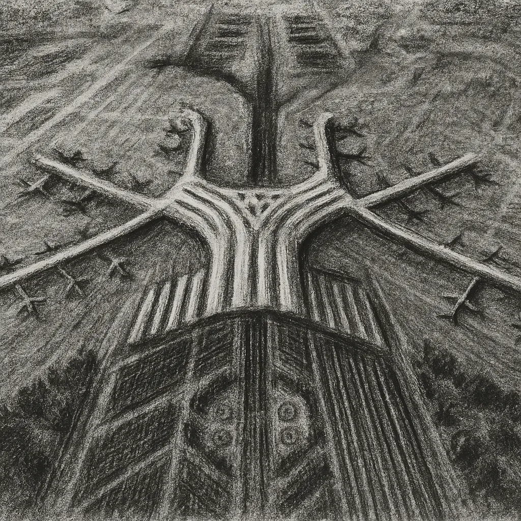 Centralny Port Komunikacyjny z góry, rysunek